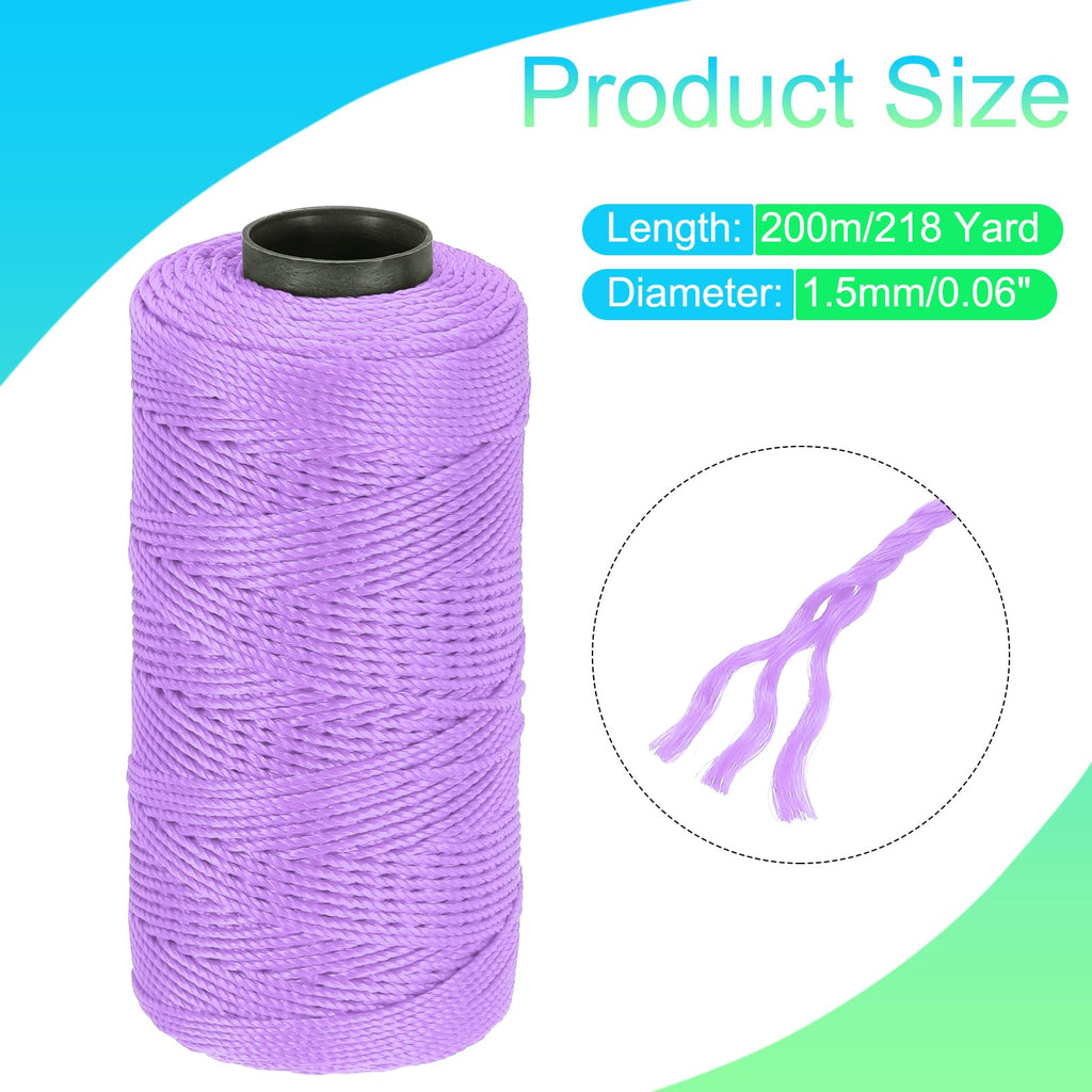 Nylon String 3 Strands Twisted Mason Line 1.5mm x 218 Yards Nylon Twine String for DIY Projects, Home Improvement