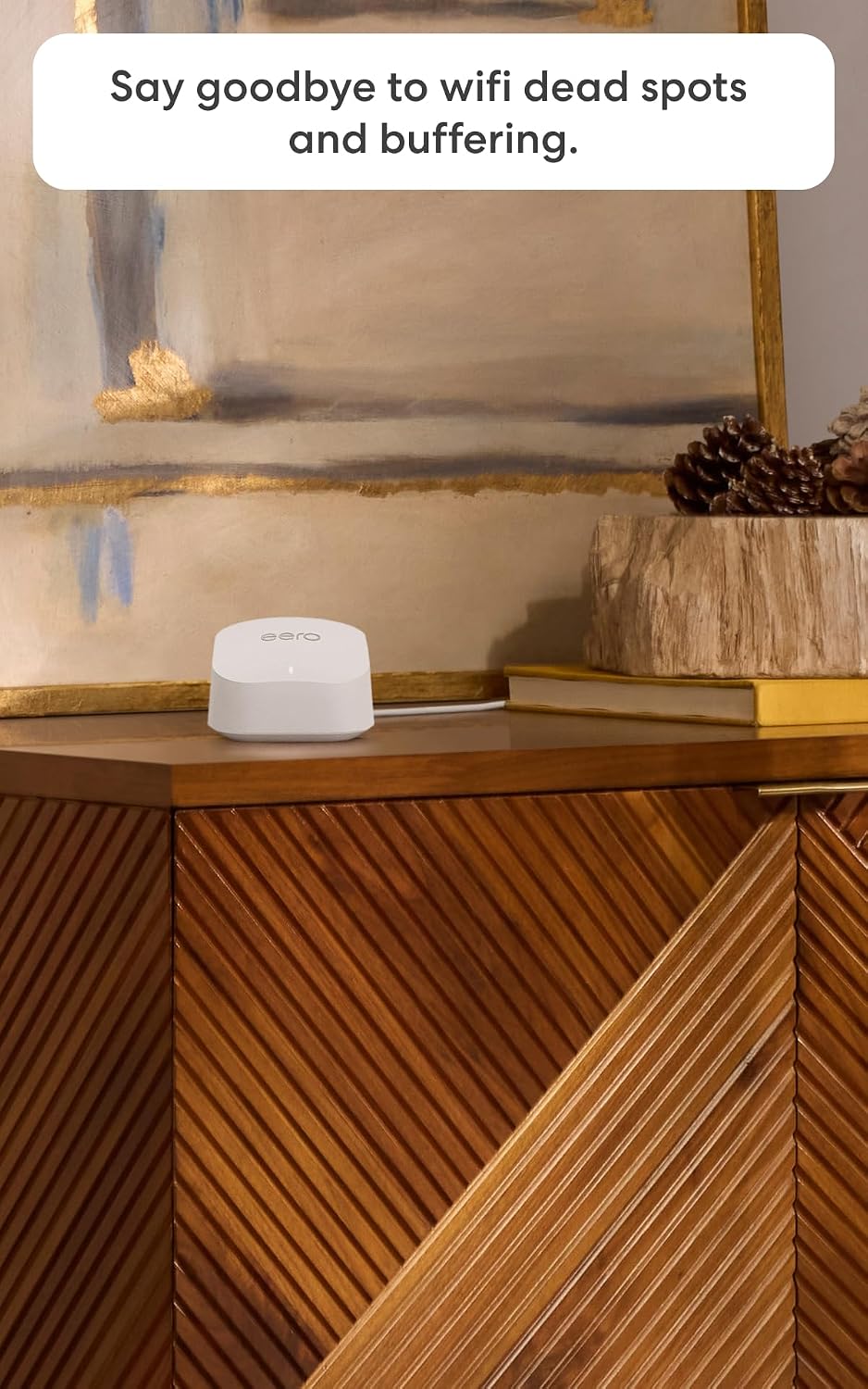 Amazon eero 6+ mesh wifi system - Supports internet plans up to a Gigabit, Coverage up to 4,500 sq. ft., Connect 75+