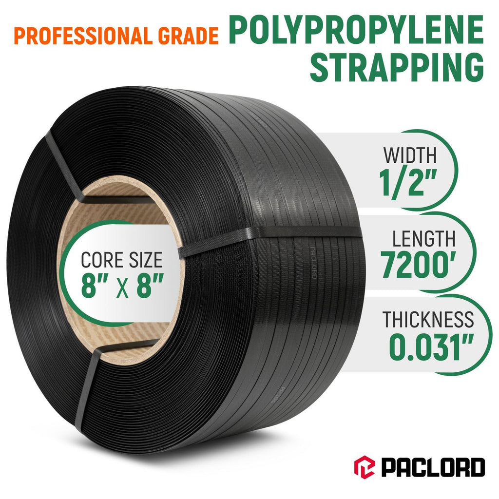 1/2" x 7200' Heavy-Duty Polypropylene (PP) Strapping Coil 0.031" Thick