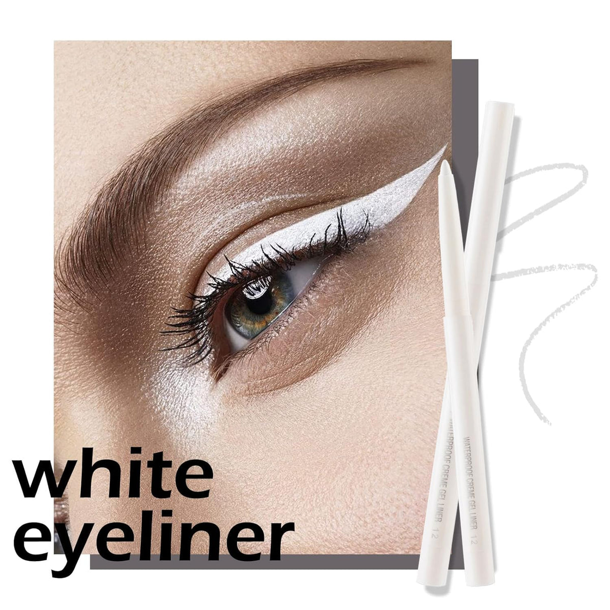 Retractable White Eyeliner Pencil - Creamy, Pigmented, Smudge-Proof Eye Liner Pen