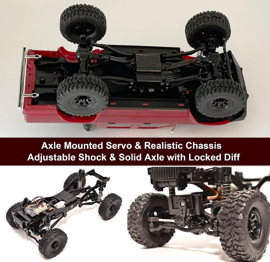 RC Rock Crawler 4x4 WPL C64-1 Remote Control Truck Off Road | 1/16 Scale RC Crawler RTR All Terrain 260 Motor 2.4GHz
