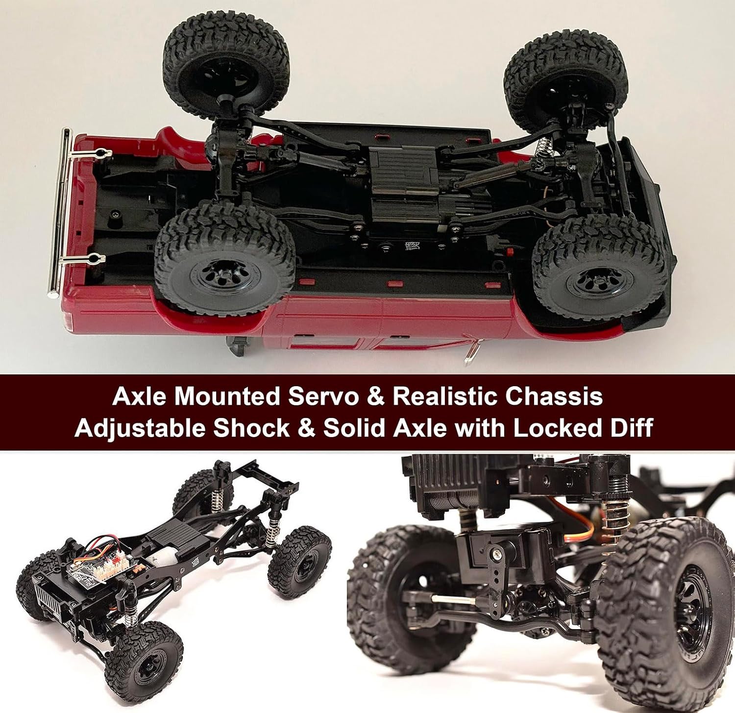 RC Rock Crawler 4x4 WPL C64-1 Remote Control Truck Off Road | 1/16 Scale RC Crawler RTR All Terrain 260 Motor 2.4GHz