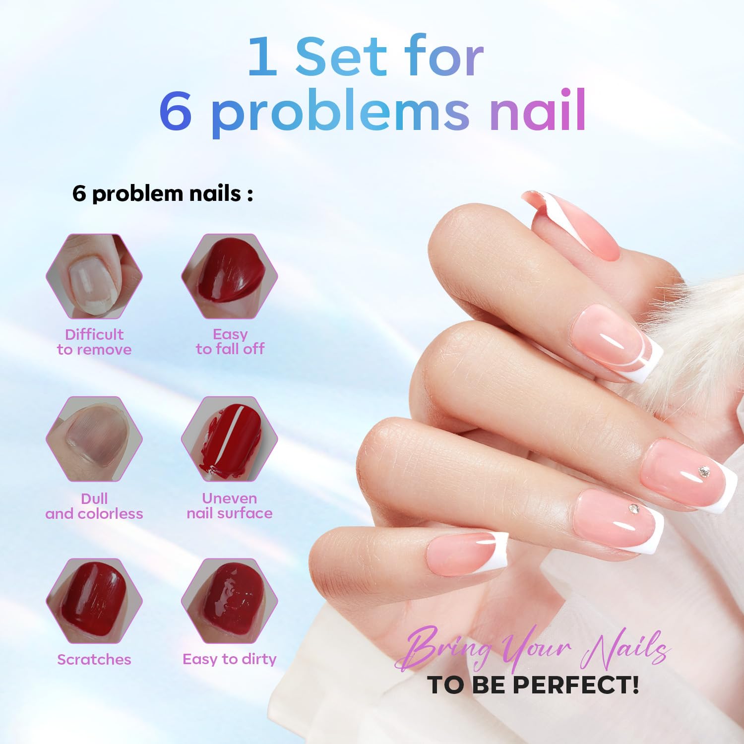 Gel Top Base Coat Set 15ml 2026 Upgrade No Wipe Super Shine | Clear Glossy Gel Polish Acid Free Shiny for Press Ons