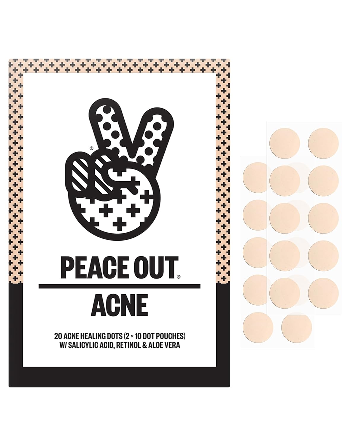 Acne Healing Dots Hydrocolloid Pimple Patches (20 count) | Fast Acting Acne Spot Treatment for Blemishes & Breakouts