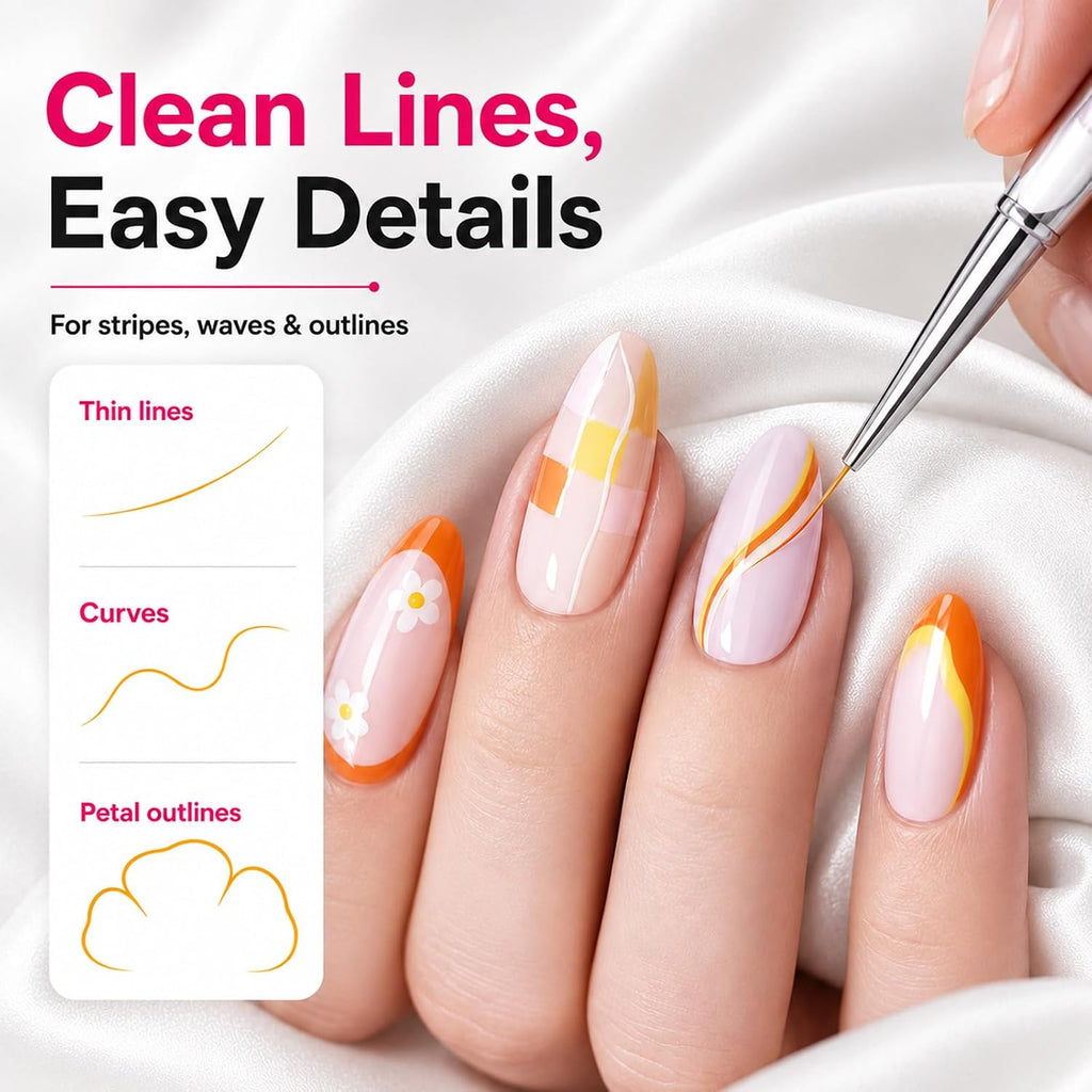 Beetles Nail Art Brushes 8pcs – Crystal Nail Art Tools Double-headed