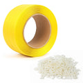 Polypropylene Strapping Kit U.S. Solid 1/2 in x 2460 ft Yellow PP Banding Roll with 100 Plastic Buckles, 1274 N Break