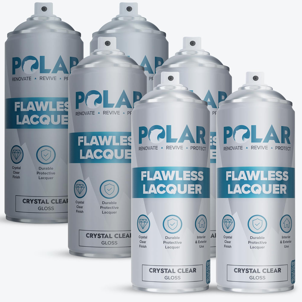 Polar Flawless Lacquer Spray - Clear Coat Spray Paint - Gloss - 6x400ml