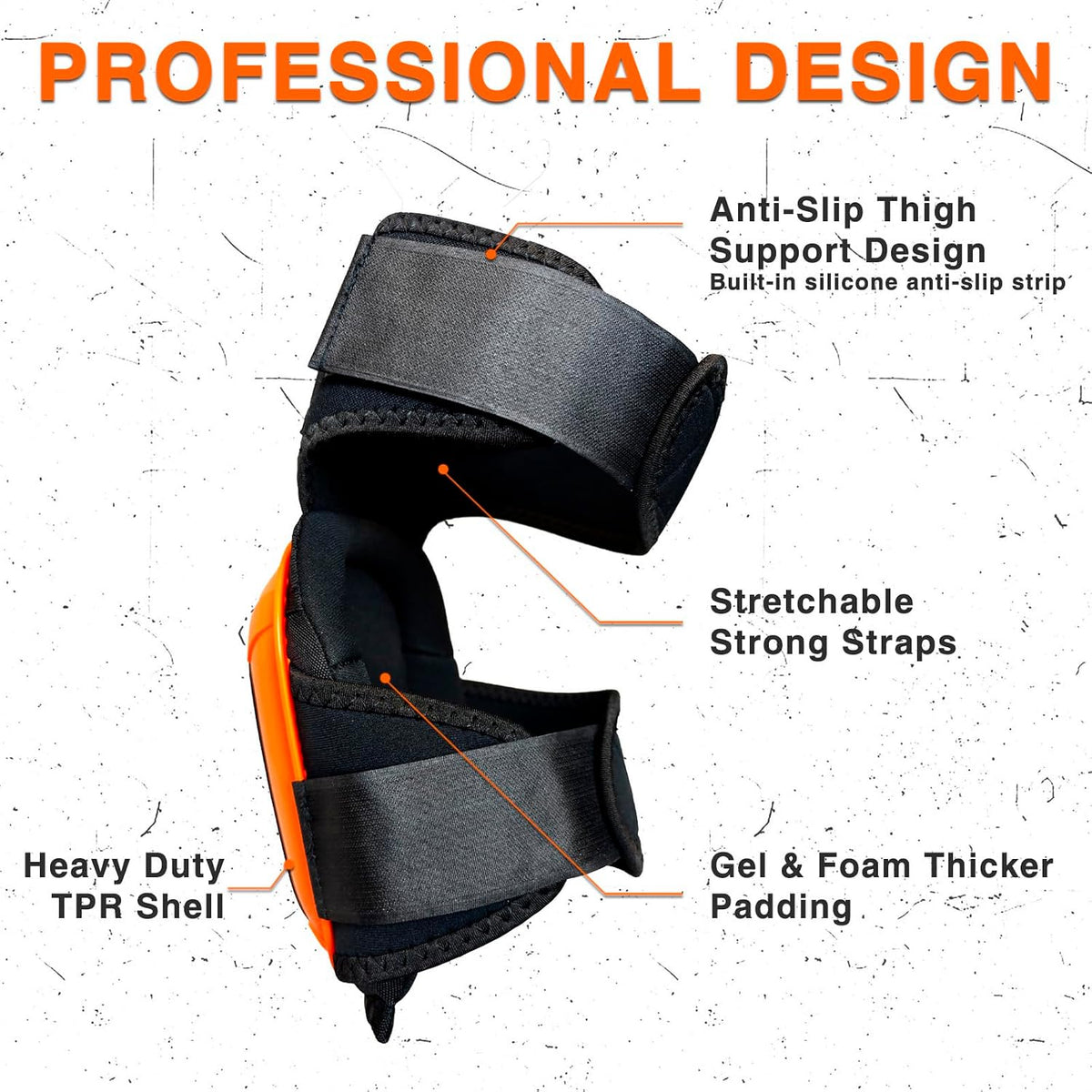 Knee Pads for Men Construction Knee Pads for Work with Heavy Duty Anti-Slip Cap Work Knee Pads with Thick Gel Padding