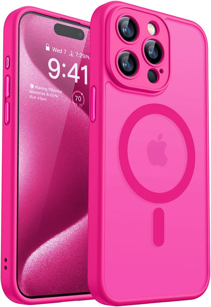 Magnetic Compatible with iPhone 15 Pro Max Case, Upgraded [Full Camera Protection] [Compatible with Magsafe]