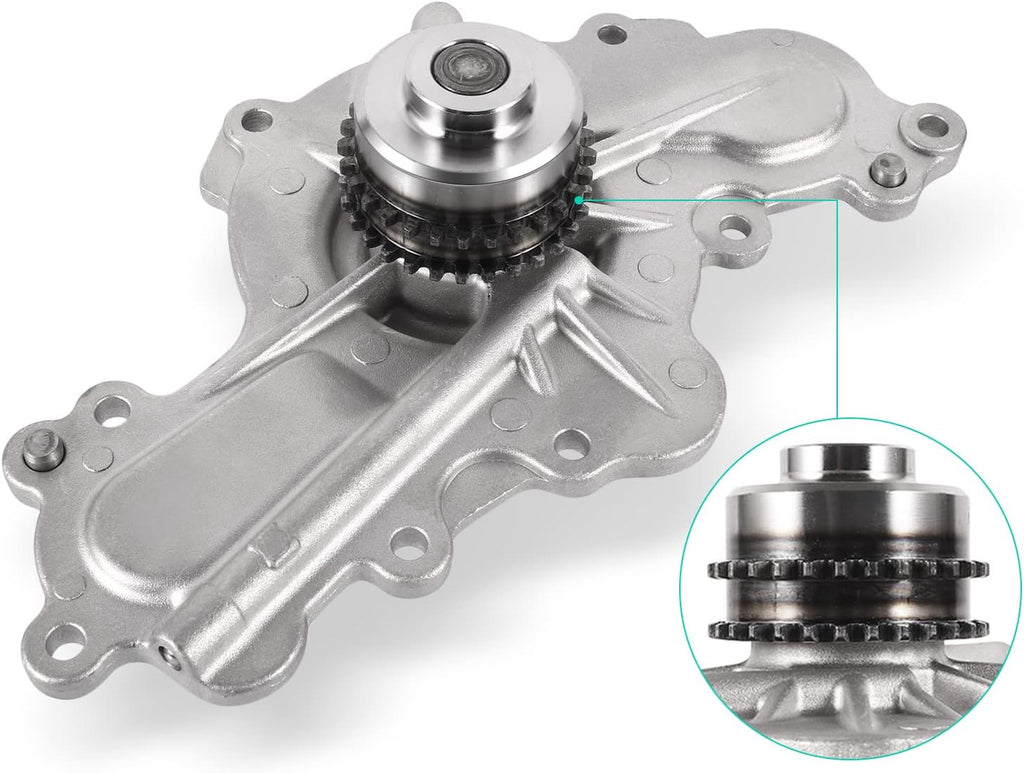AULINK AT4E8501CA Water Pump W/Double-Row Sprocket) 3.5L 3.7L For Ford Edge