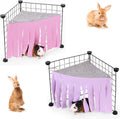 2-Pack Guinea Pig Accessories - Corner Hideout & Hammock Castle for Small Pets' Cage