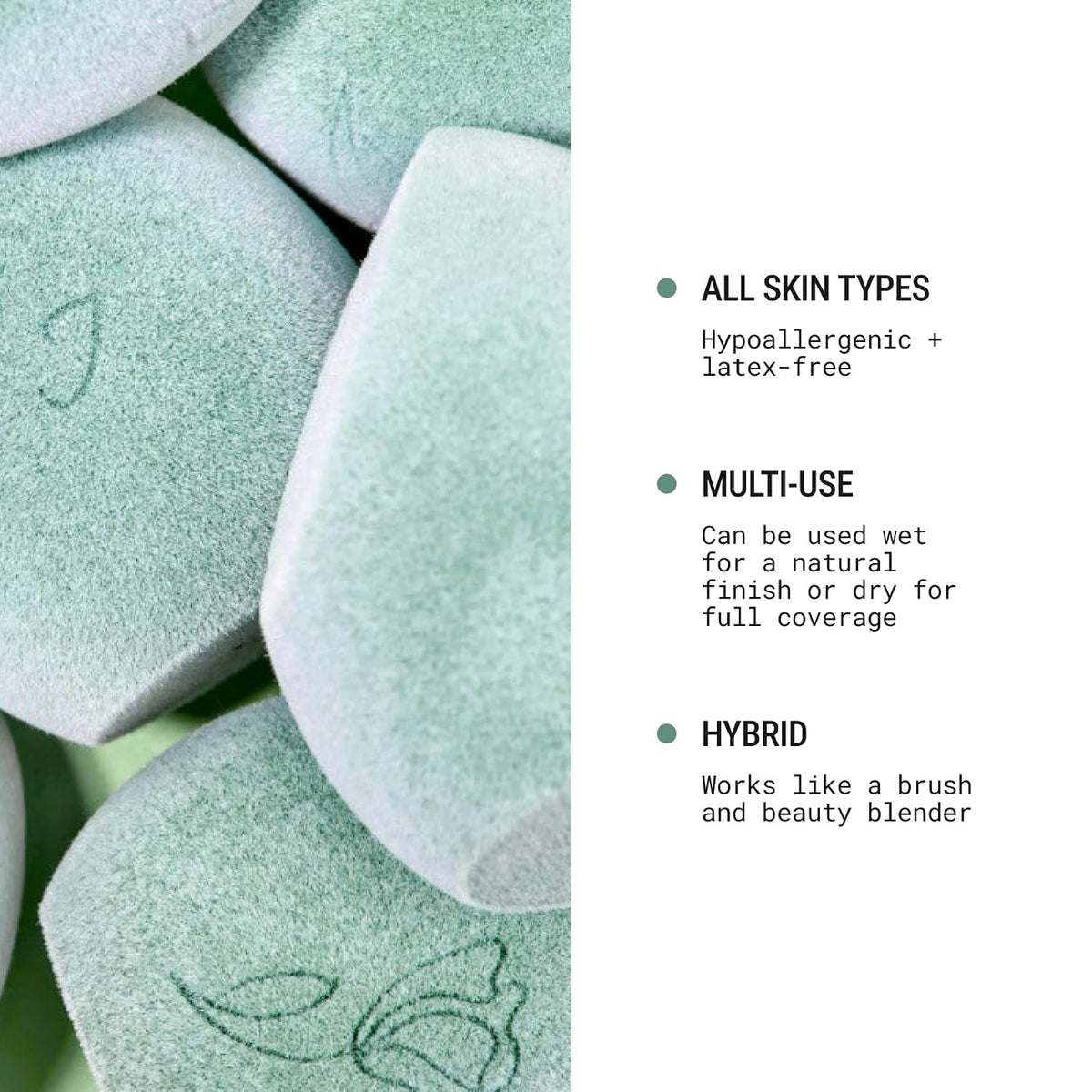 Microfiber Makeup Sponge, Dual Layer Technology for Full Coverage Flawless Makeup Blender for Foundation, Powder and