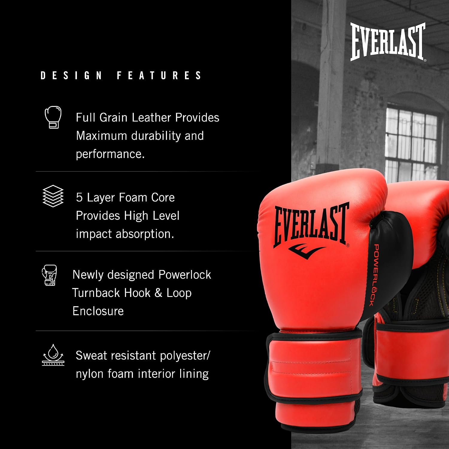Powerlock 2 Hook & Loop Boxing Gloves | Fight Training Gloves | Hook and Loop with Durable Hand & Wrist Support |