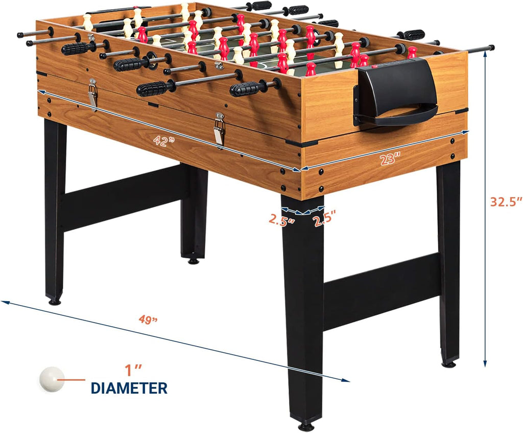 3 in 1 Multi Game Table, 49 Inch with Foosball Hockey & Billiards, Competition Sized Combo Game Table for Home, Game