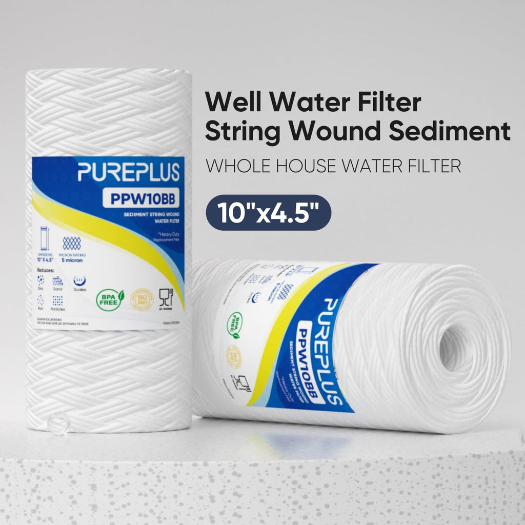 5 Micron 10 x 4.5 Whole House Water Filter for Well Water 2 Pack