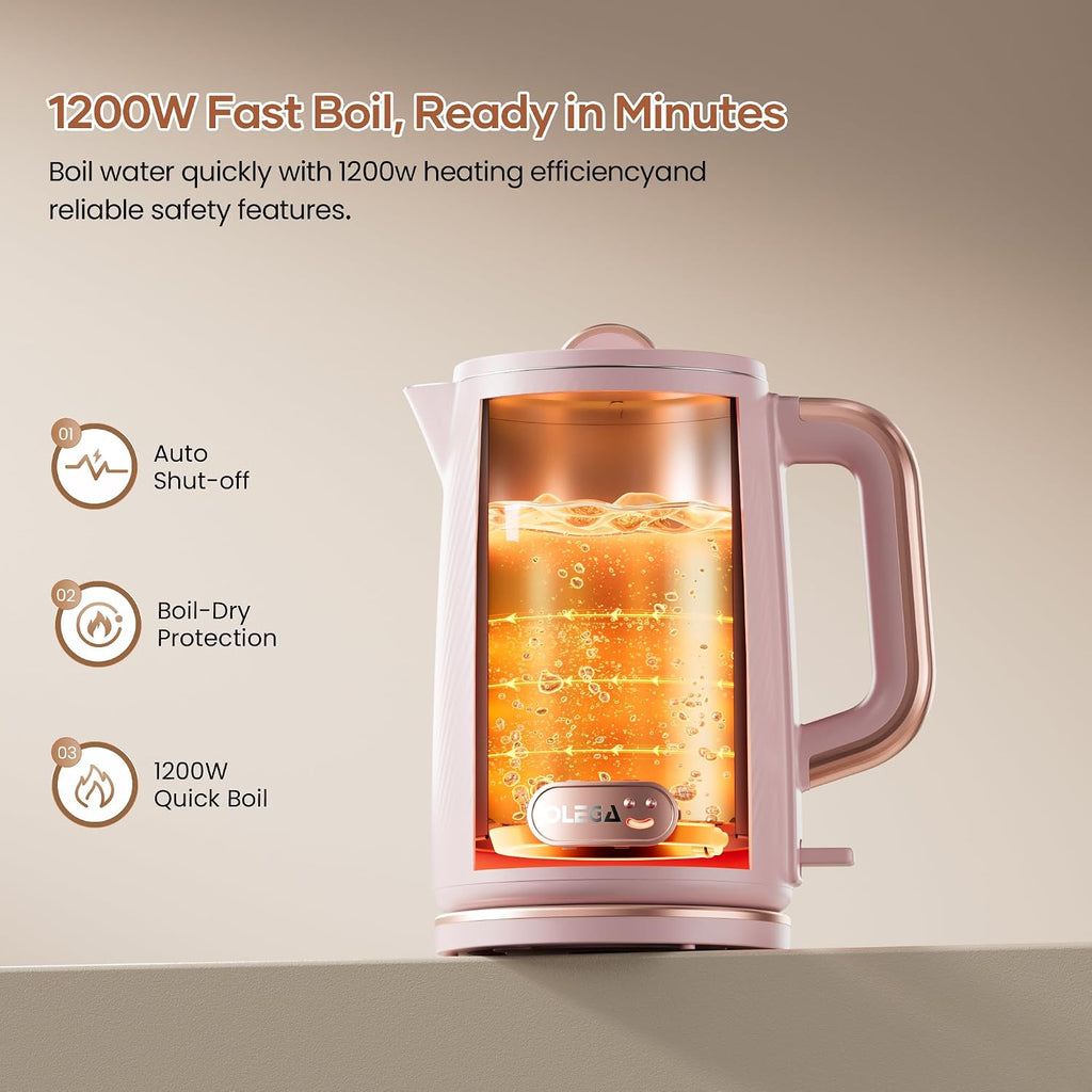 Electric Tea Kettle: 1200W Fast Boil Electric Water Kettles 1.5L | Stainless Steel Kettle; Large Electric Water