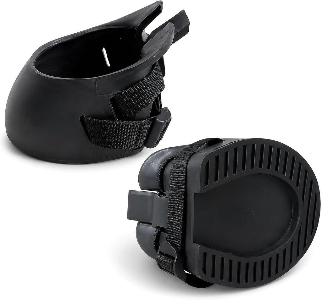 Horse Hoof Boots, 2 Pack Rubber Hoof Protectors for Riding (L)