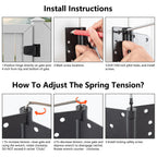 3-1/2 Inch Self Closing Gate Hinges, Spring T Hinges, Black, 2 Pack