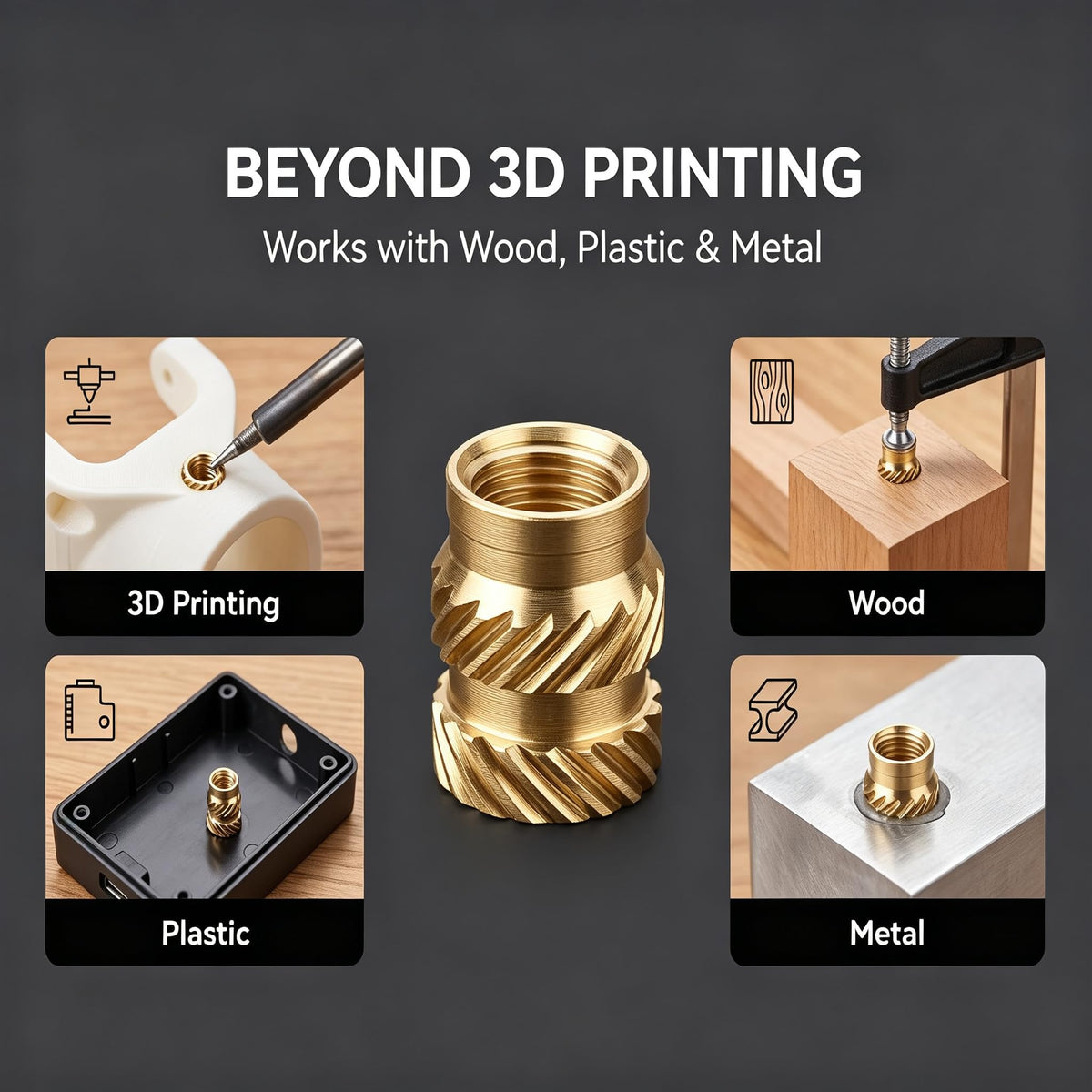 Pofsnnx 437Pcs Threaded Inserts, M2-M6 Heat Set Inserts for 3D Printing