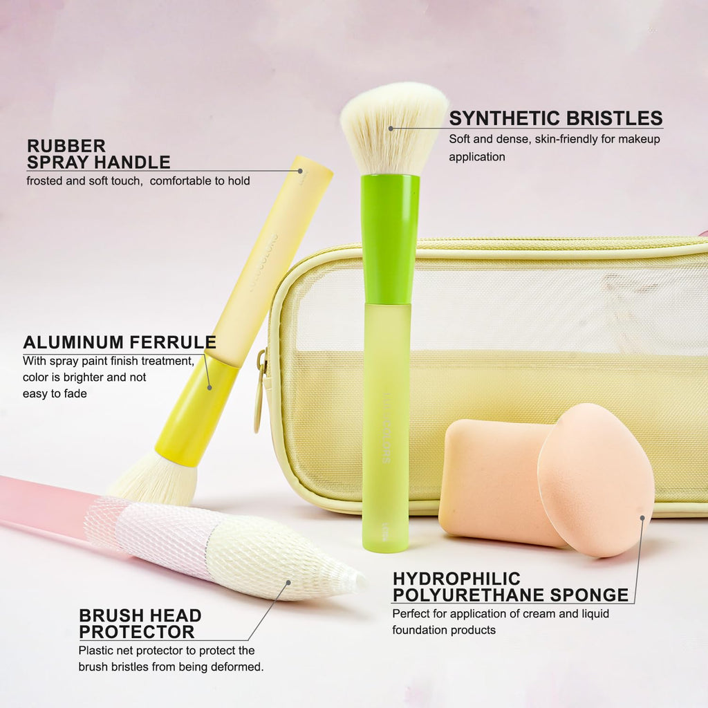 18Pcs Candy‑Colored and Soft Touch Makeup Brush Set
