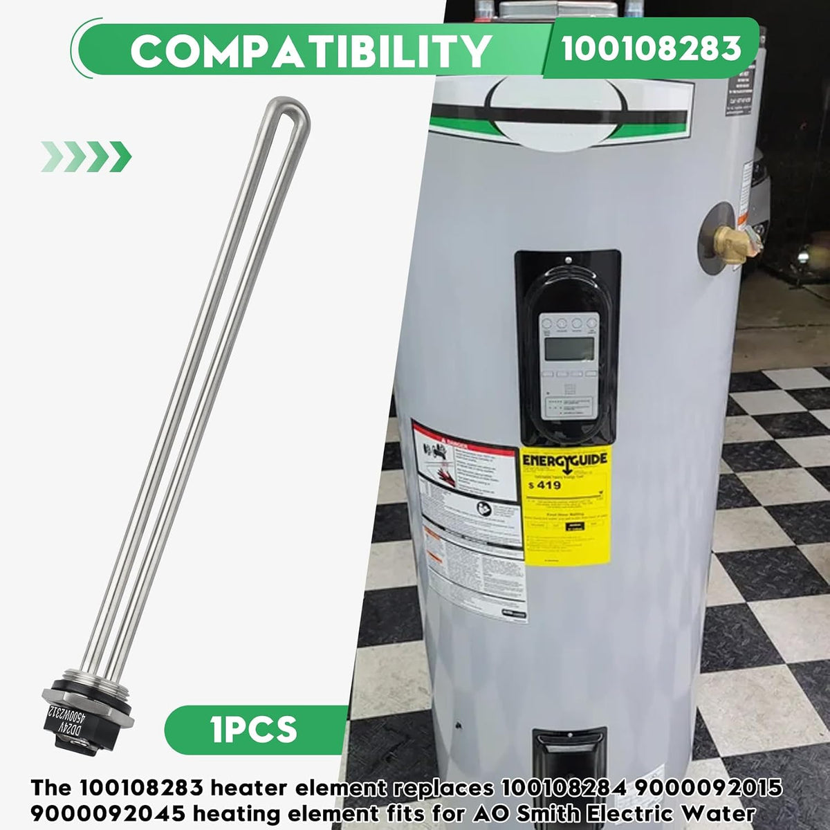 for AO Smith100108283 Water Heater Element 4500W 240V