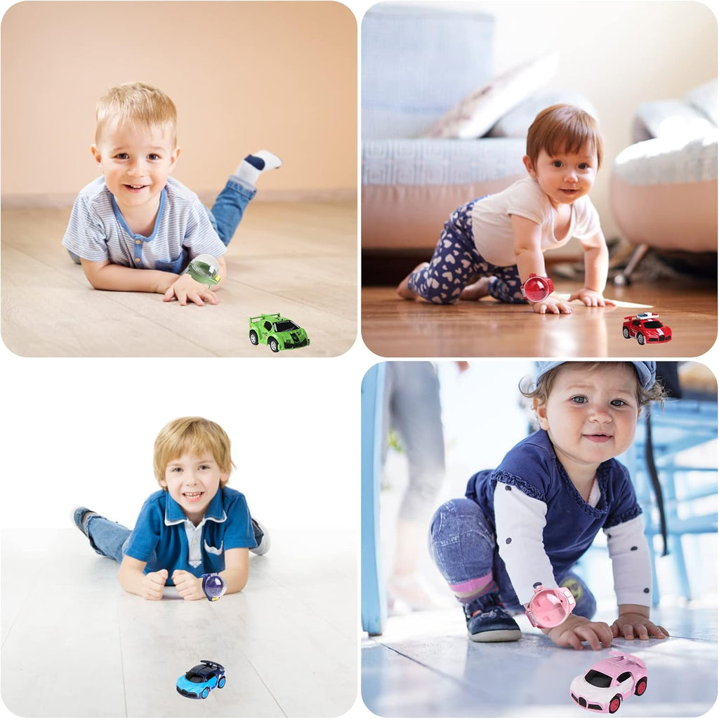 Remote Control Car Watch Toys with LED Light,2.4 GHz Mini Racing Cars Wrist Toy for Kids,RC Small Car Interactive