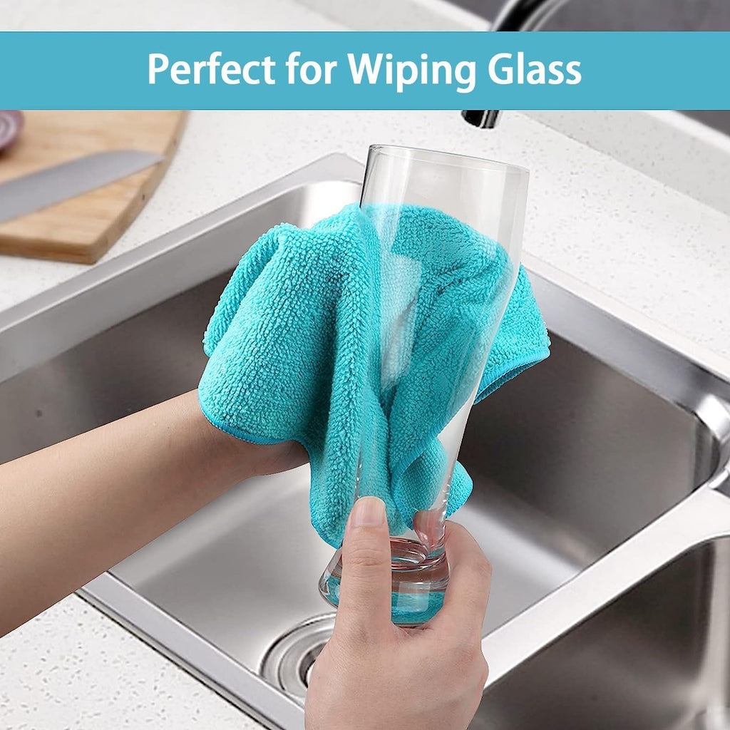 Microfiber Cleaning Cloth 210GSM, Pack of 12, Size:11.5" x 11.5", Ultra-Soft, High-Density Non-Abrasive Cleaning
