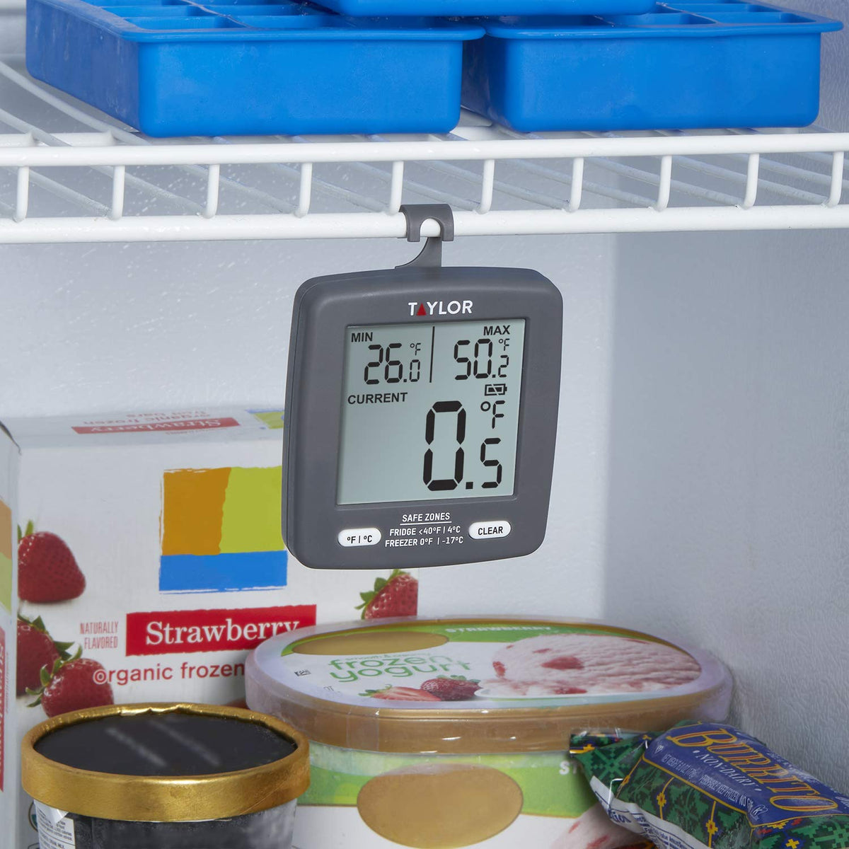 Digital Refrigerator Freezer Thermometer with Min/Max LCD Display