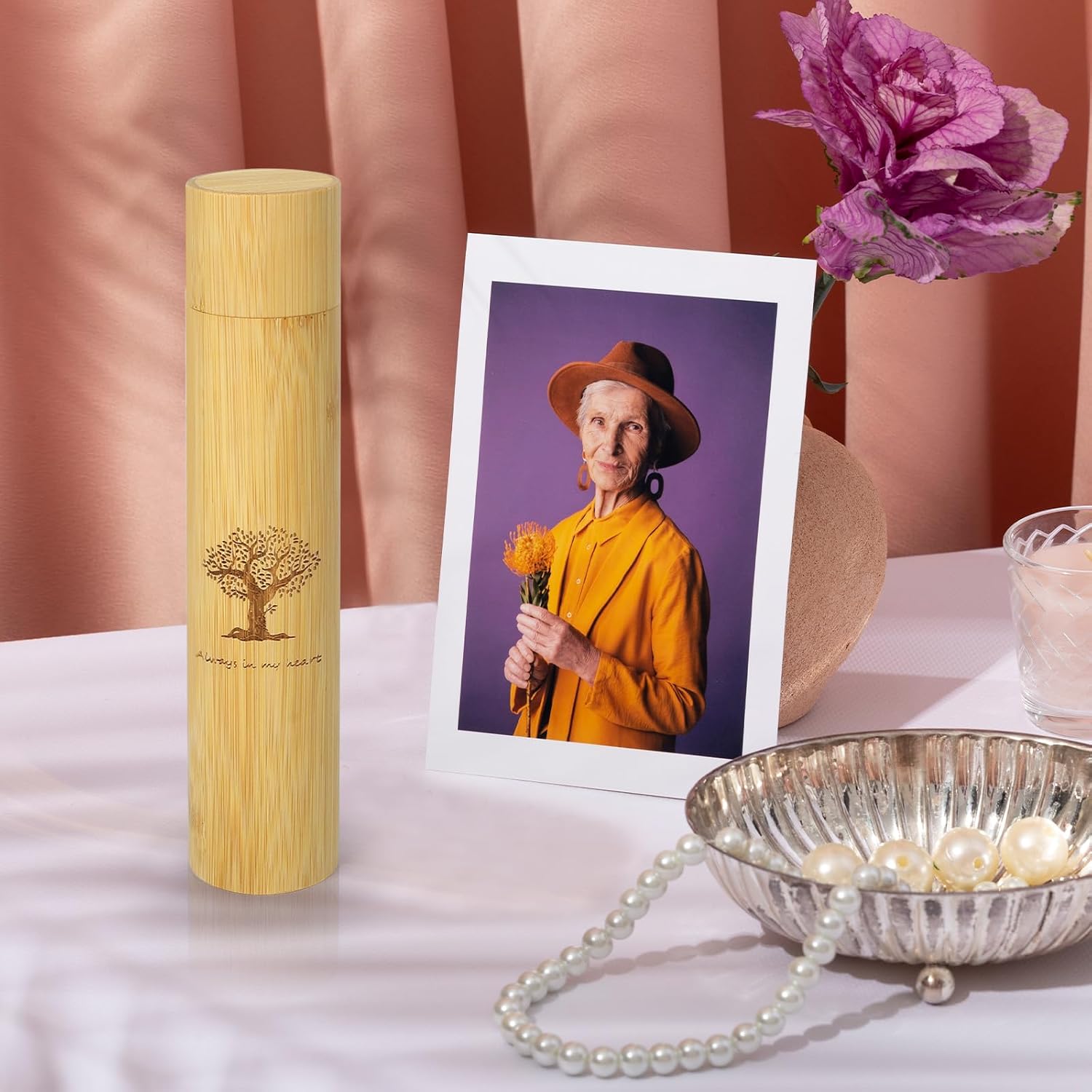Natural Bamboo Scattering Urns - 9''x2'' Biodegradable Ash Scattering Tubes, Mini Bamboo Spreading Cremation Tube