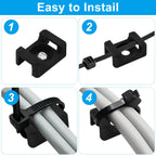 Unlorspy 100Pcs Black Zip Tie Mounts