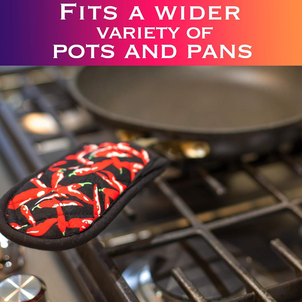 Cast Iron Skillet Pan Pot Holder Covers Mitts Black Non-Slip Washable Sleeves for BBQ Baking Kitchen Cotton