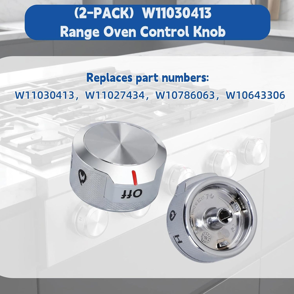 W11030413 Range Knob Replacement Fits for KitchenAid Whirlpool Stove Knobs
