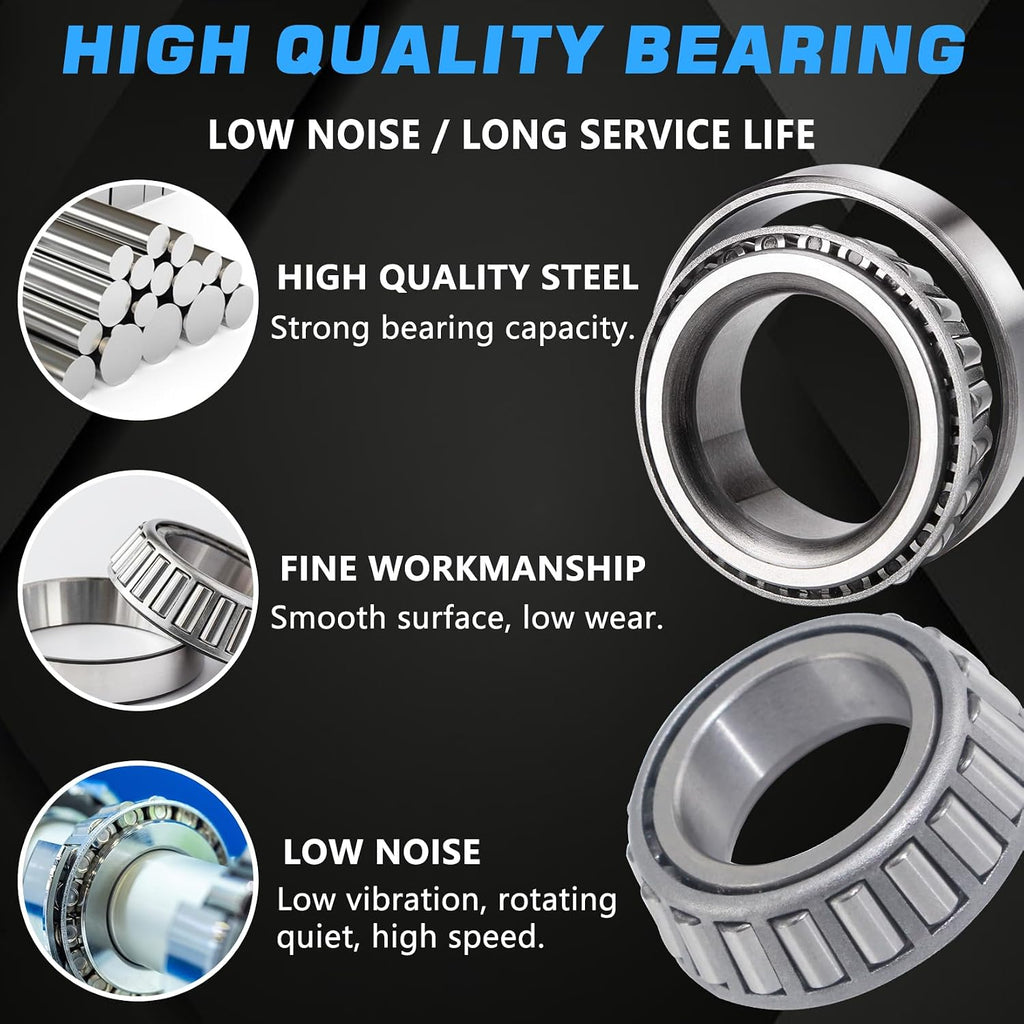 2 Sets Trailer Hub L44649 L68149 Bearings Kit with Tang Washers