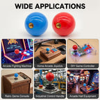 2Pcs 35mm Joystick Ball Top ABS Metal Threaded Knob Replacement Arcade Game Controller Sticks Handle Rocker Round