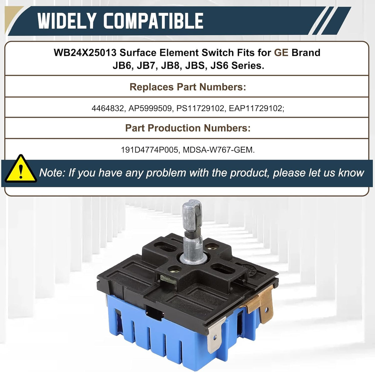 WB24X25013 Range Surface Element Control Switch Compatible with GE