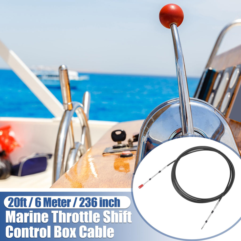 uxcell 2pcs 20ft 236 Inch Marine Throttle Shift Cable for Yamaha Outboard