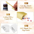 100 Sets Vintage Key Bottle Opener Wedding Favors, Wedding Party Souvenir Gift for Guests with Thank You Tag Card