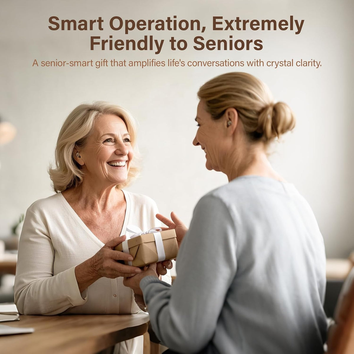 OTC Invisible Hearing Aids for Seniors, Rechargeable Hearing Amplifier for Adults, In-Ear Design with Noise