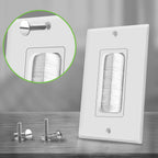TOPGREENER 1-Gang Bristled Brush Pass-Through Wall Plate, 6-Pack