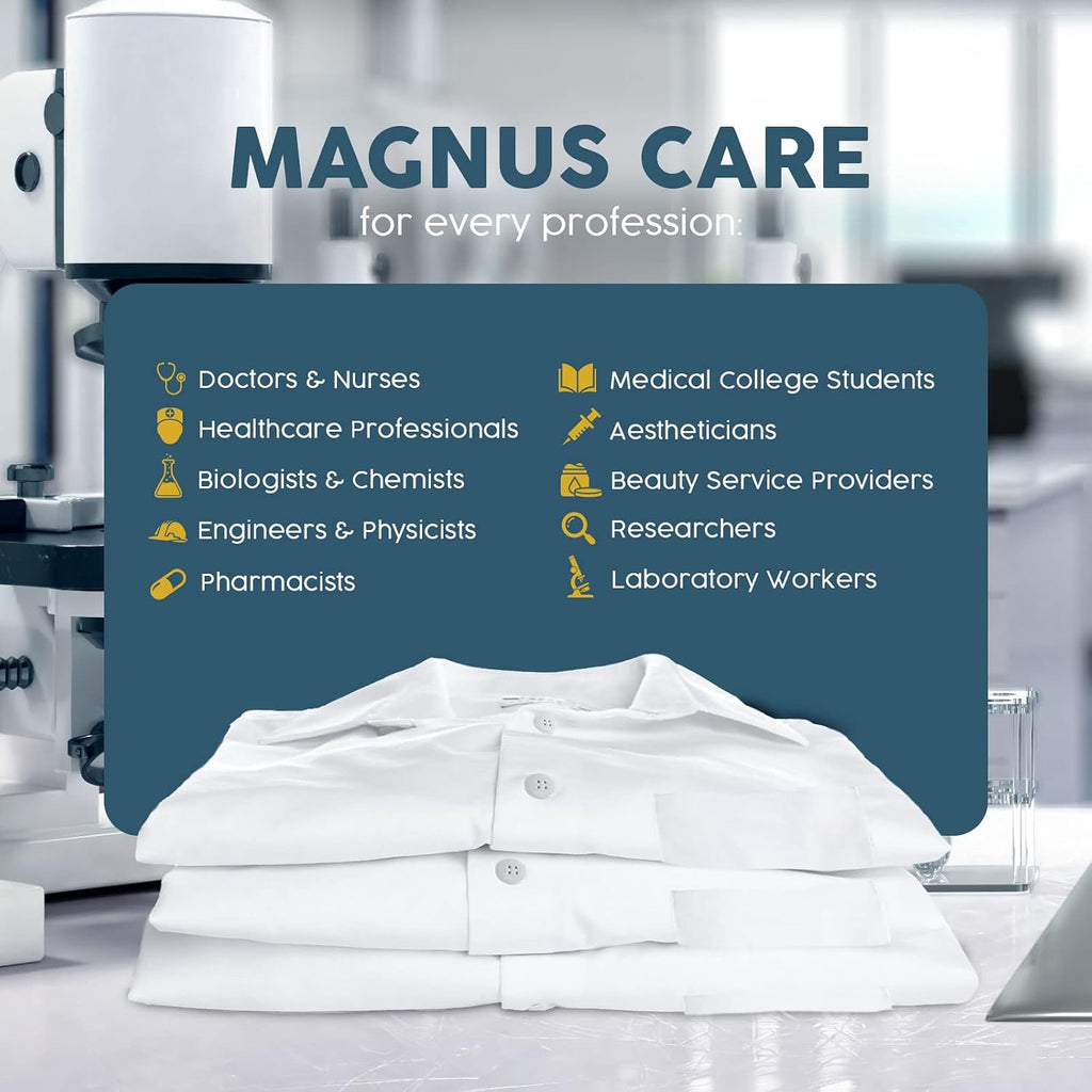 Professional Lab Coat for Women & Men, White Unisex Labcoat, Cotton Poly Medical Doctor Nurse Med Laboratory Coat
