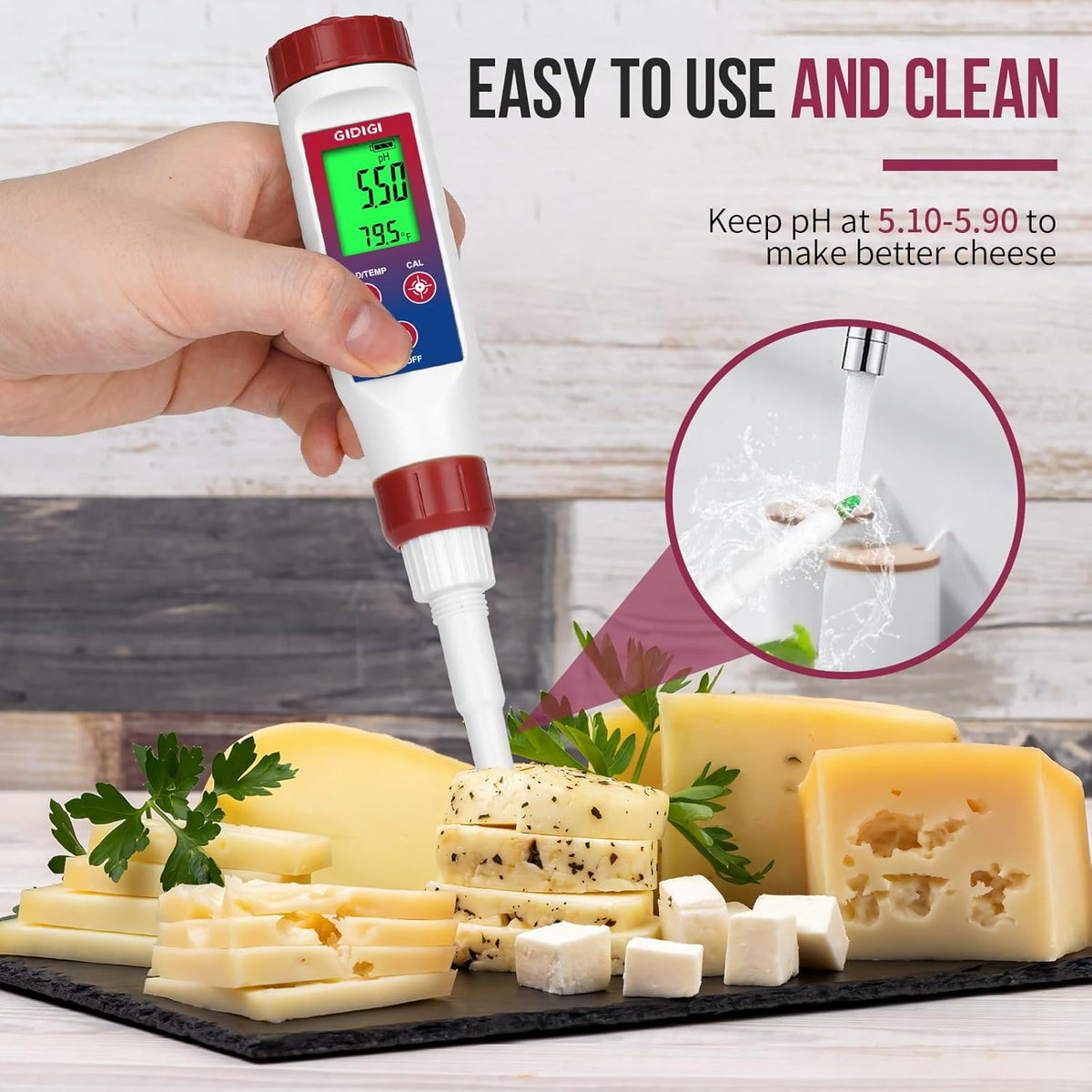 Smart pH Tester Strips for Food, Digital pH Meter for Canning