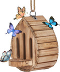 Butterfly House Butterfly Habitat Garden - Wooden Butterfies Houses with Feeder Hanging Garden Decoration Natural