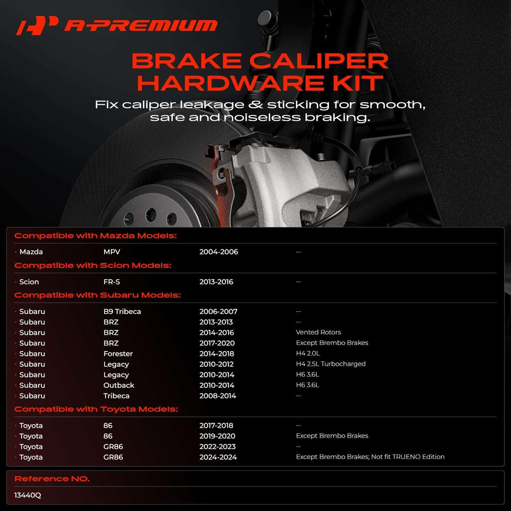 A-Premium Rear Side Disc Brake Hardware Kit