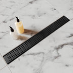 Black Shower Drain, Modern 18 Inch Linear Shower Drain (Matte Black)