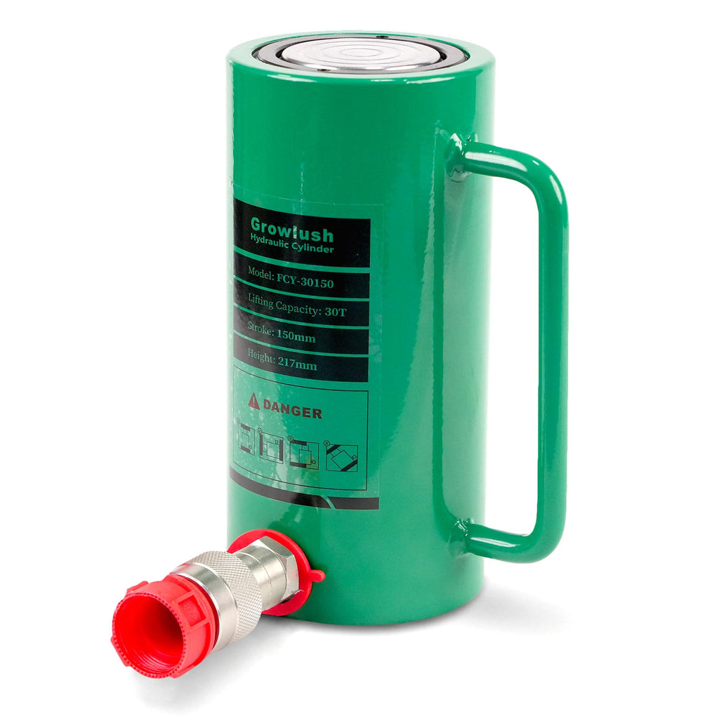 Growlush 30T Single-Acting Hydraulic Cylinder, 150mm(6") Stroke