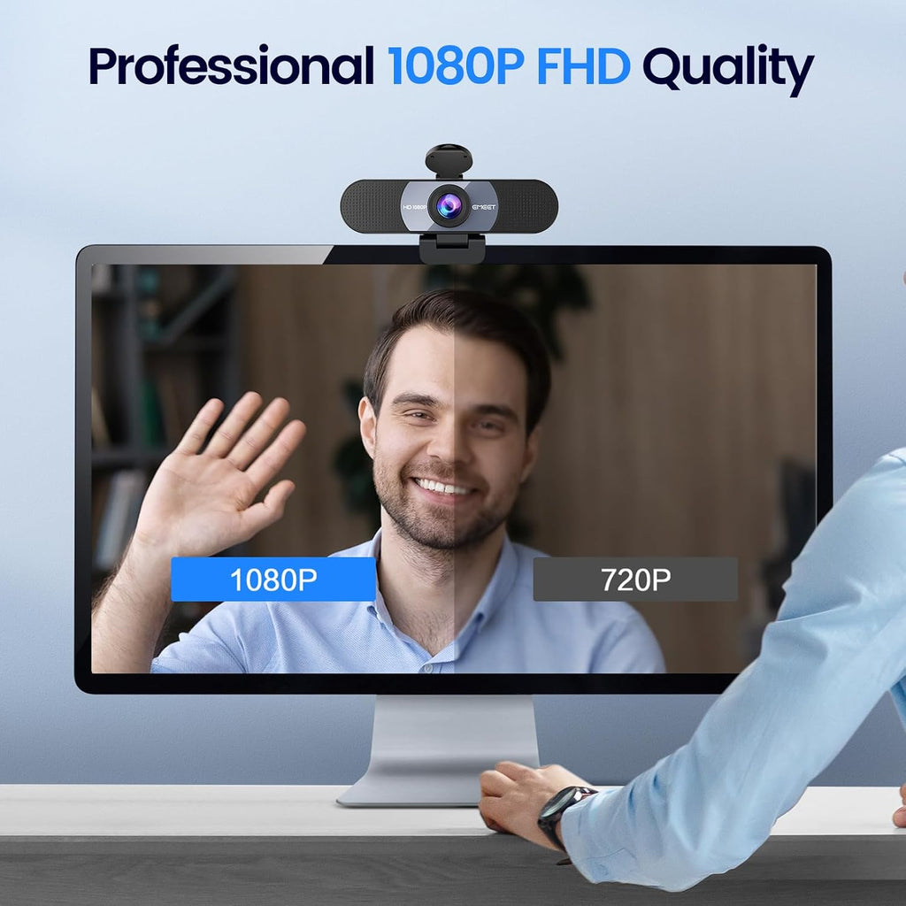 C960 1080P Webcam with Microphone, 2 Mics, 90° FOV, Computer Camera | Fixed Focus, Plug&Play for
