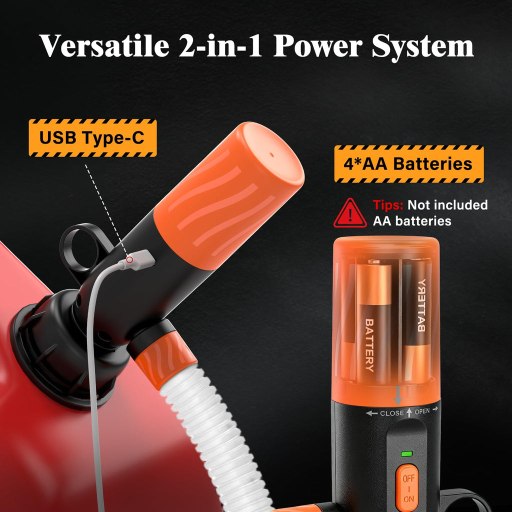 Electric Fuel Transfer Pump, Gas Can Pump with One Touch Start Auto-Stop