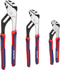 3 Piece Groove Joint Plier Set, 12/10/8 Inch Adjustable Water Pump Pliers, Straight Jaw Pliers for Home Repair