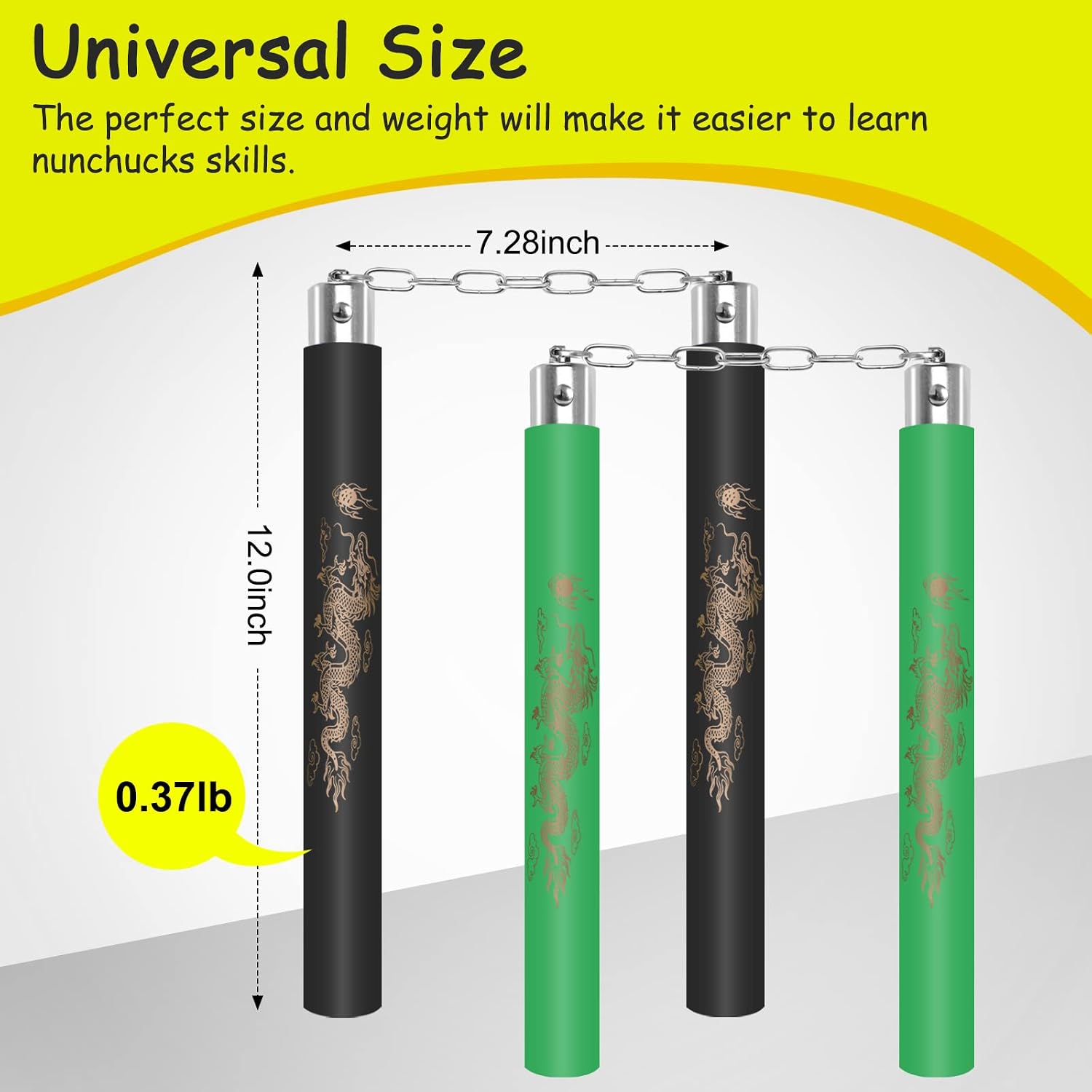 Nunchucks Safe Foam Rubber Training Nunchucks Nunchakus Match with Bearing Ball System and Steel Chain 2PCS for Kids