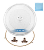 12" Glass Microwave Plate with Roller Ring & Coupler Feet Kit